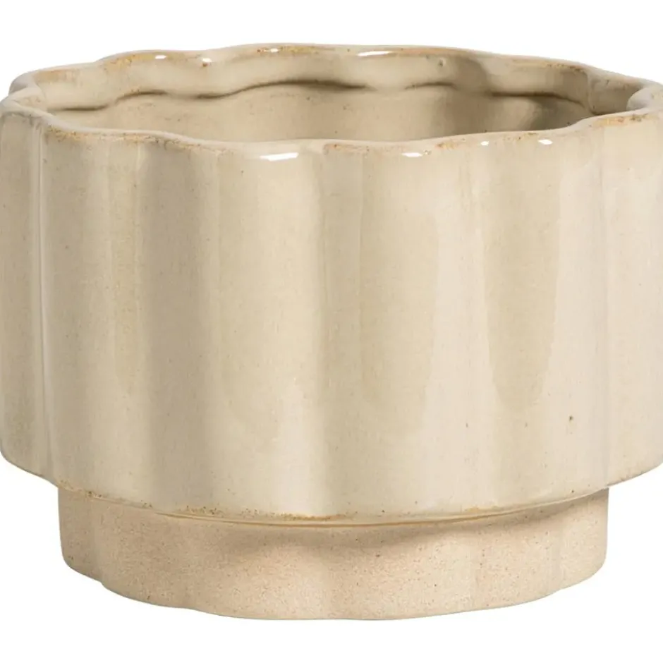 Bloempot Nordic beige keramiek - 9,1xØ13,2 cm