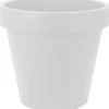 Bloempot - wit - kunststof - rond - 30 cm