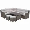 Blue Bird wicker lounge-dining set - links - grijs/ sand