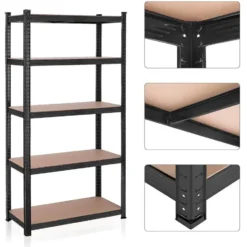 Bobbel Garden- Stellingkast - 5 planken - 180 x 90 x 40 cm - Zwart
