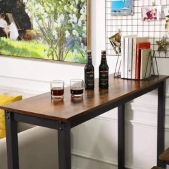 Bobbel Home - Bartafel - Metalen frame - Vintage - Donkerbruin