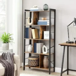 Bobbel Home - Boekenkast - 5 Planken - Hout - Bruin