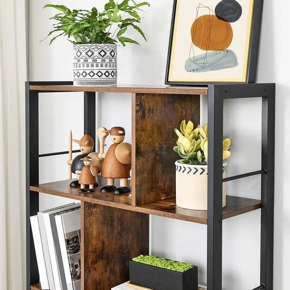 Bobbel Home - Boekenkast - 5 Planken - Hout - Bruin