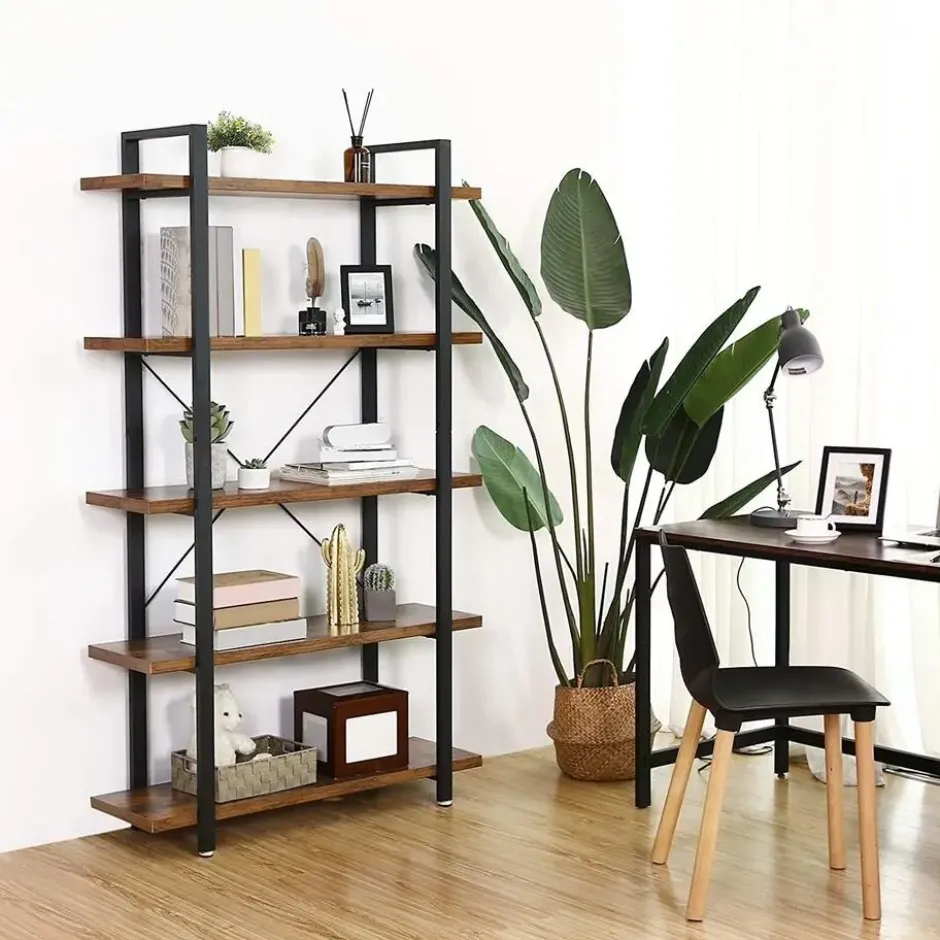 Bobbel Home - Boekenrek - Hout/Metaal - Bruin
