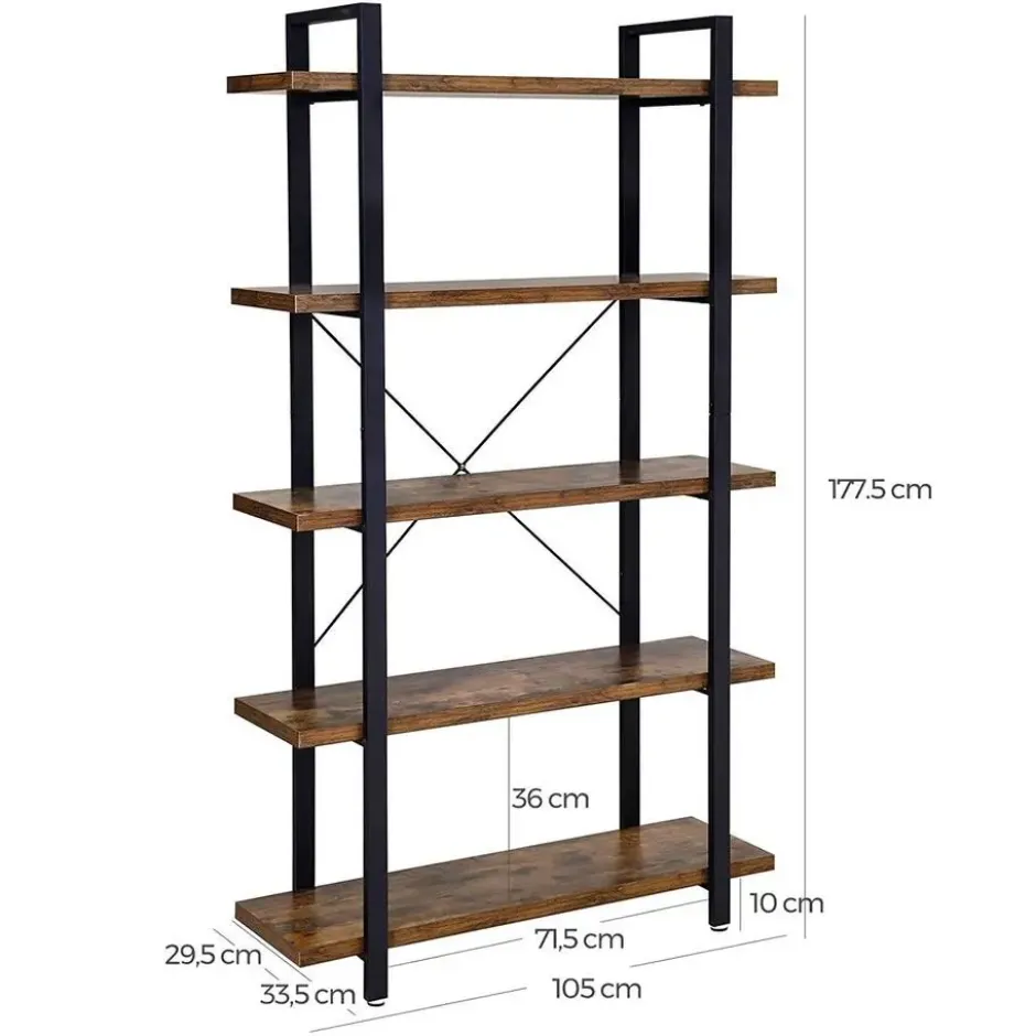 Bobbel Home - Boekenrek - Hout/Metaal - Bruin