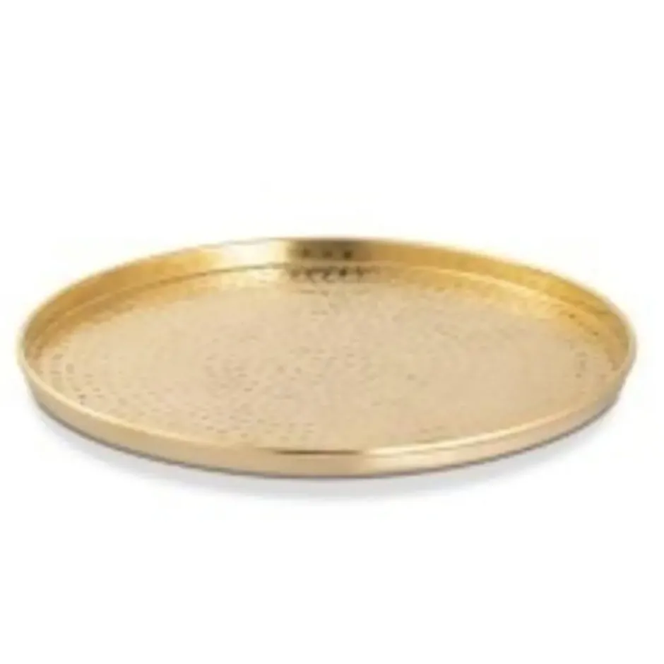 Bobbel Home - Decoratief Dienblad ø 40 cm Rond - Goud - Metaal