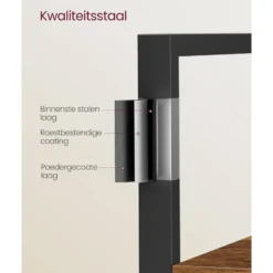 Bobbel Home Industriële Boekenkast 6 Vakken Open Rek Vintage Bruin Zwart