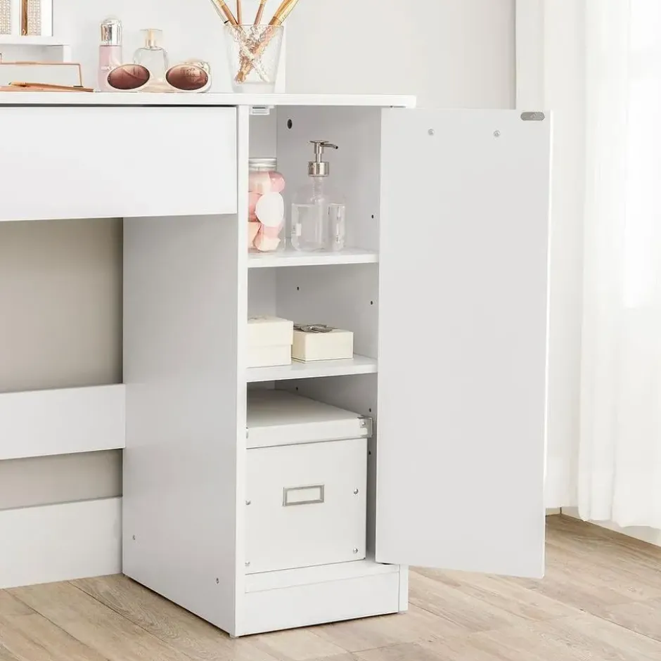 Bobbel Home Kaptafel Met LED Spiegel Stopcontact En Opbergruimte