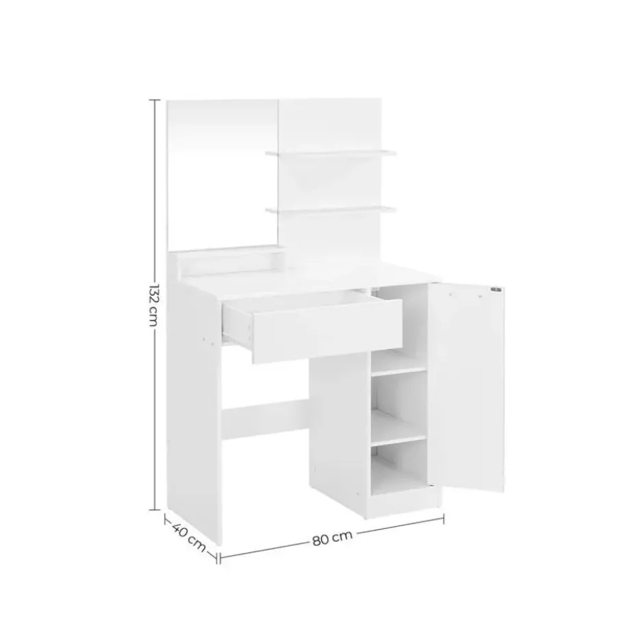 Bobbel Home Kaptafel Met LED Spiegel Stopcontact En Opbergruimte