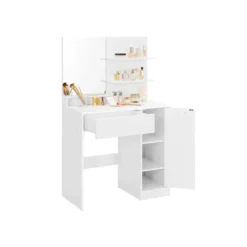 Bobbel Home Kaptafel Met LED Spiegel Stopcontact En Opbergruimte