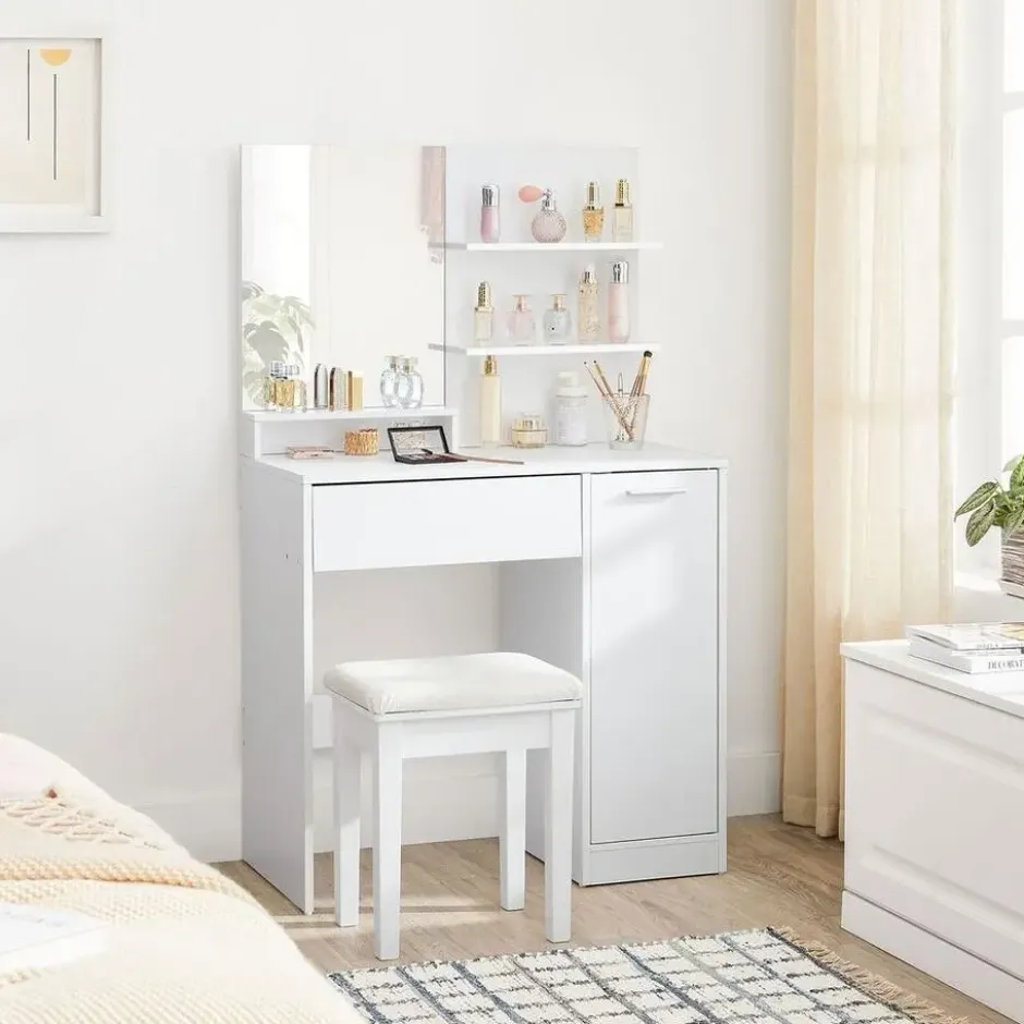 Bobbel Home Kaptafel Met LED Spiegel Stopcontact En Opbergruimte