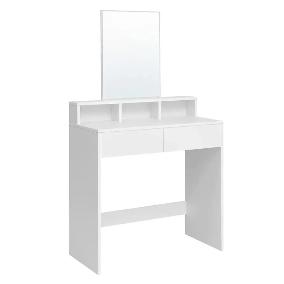 Bobbel Home - Kaptafel met rechthoekige spiegel - Wit