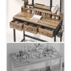 Bobbel Home Kaptafel Met Spiegel En Kruk Industrieel