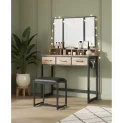Bobbel Home Kaptafel Met Spiegel En Kruk Industrieel