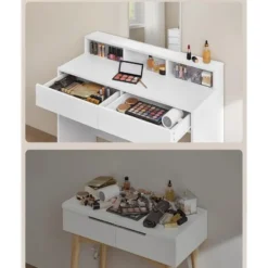 Bobbel Home - Kaptafel met spiegel 2 lades & 3 open vakken