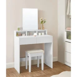 Bobbel Home - Kaptafel met spiegel 2 lades & 3 open vakken