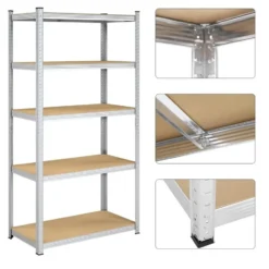 Bobbel Home - Kelderkast - 200 x 100 x 50 cm - Zilverkleurig