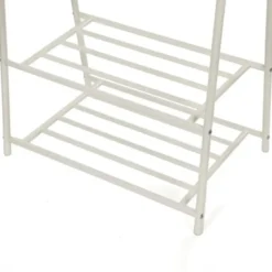 Bobbel Home kledingrek kapstok met 2 schoenplanken Wit