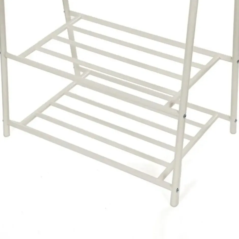 Bobbel Home kledingrek kapstok met 2 schoenplanken Wit