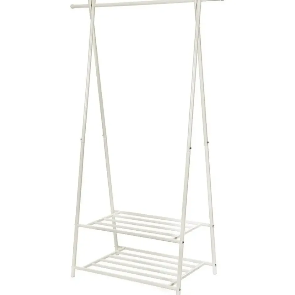 Bobbel Home kledingrek kapstok met 2 schoenplanken Wit