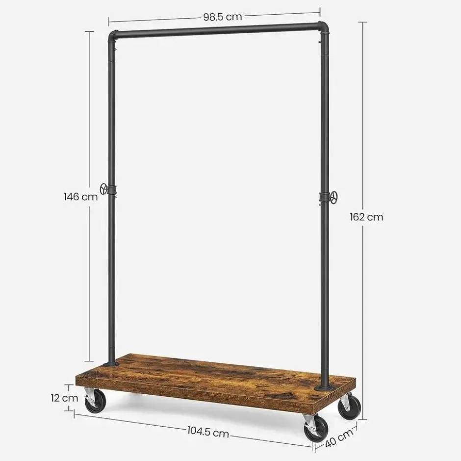Bobbel Home Kledingrek Metaal - Zwart en bruin
