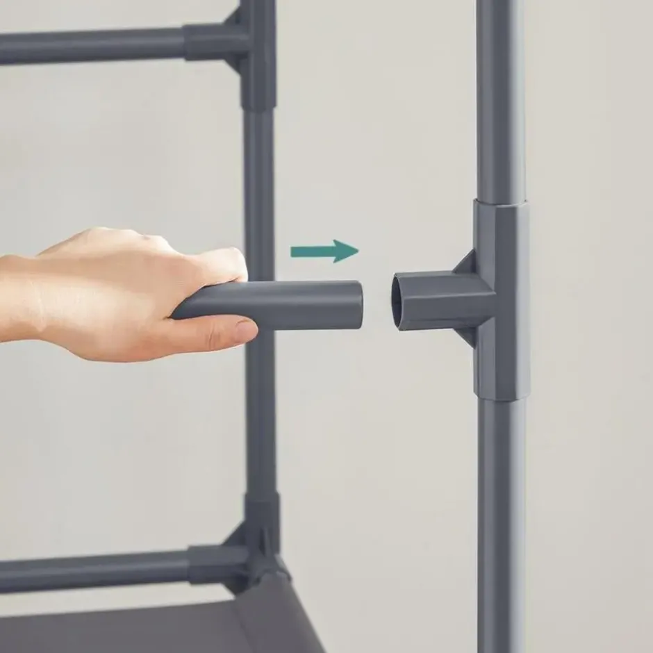 Bobbel Home Kledingrek Met Dubbele Kledingstang Zwart Metaal