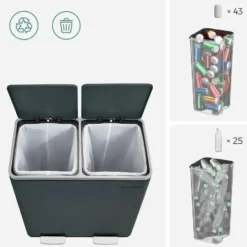 Bobbel Home Prullenbak Afvalscheiding 30 Liter - Rook Grijs