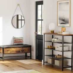 Bobbel Home - Schoenenrek - Metaal - Donkerbruin - 100x30x92,5 cm