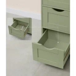 Bobbel Home Smalle Badkamerkast Met Laden En Deur Groen