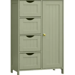 Bobbel Home Smalle Badkamerkast Met Laden En Deur Groen