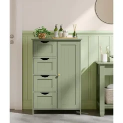 Bobbel Home Smalle Badkamerkast Met Laden En Deur Groen