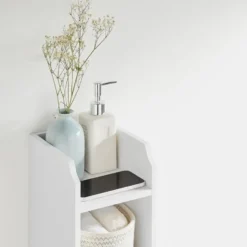 Bobbel Home Smalle Badkamerkast Met Deur En Verstelbare Planken 20 x 18 x 80 cm