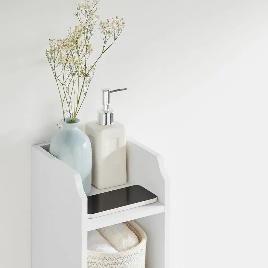 Bobbel Home Smalle Badkamerkast Met Deur En Verstelbare Planken 20 x 18 x 80 cm