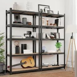 Bobbel Home - Stellingkast -Verstelbare planken - 200x100x50cm - 875 kg - Zwart
