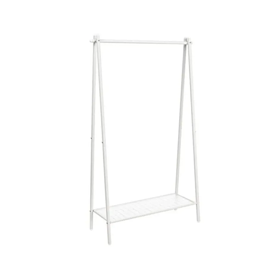 Bobbel Home Vrijstaand Kledingrek Met Stang En Plank Wit Metaal