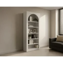 Boekenkast CYMORA - 74 cmx35 cmx180 cm - Beige Hout paneel