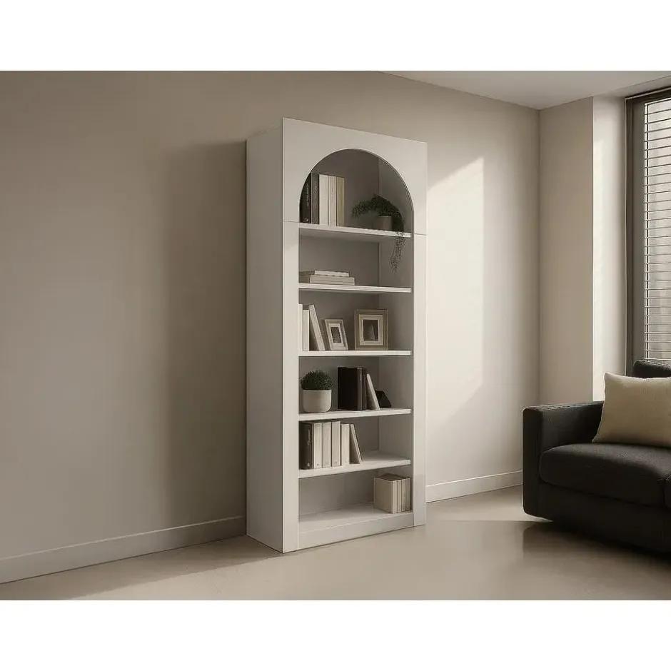 Boekenkast CYMORA - 74 cmx35 cmx180 cm - Beige Hout paneel