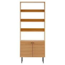 Boekenkast Naturel Eikenfineer - 80x30x200cm - Kyoto
