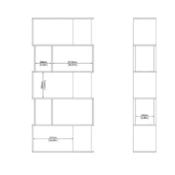 Boekenkast Wit - 80x31x174cm - Maze