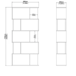 Boekenkast Wit - 80x31x174cm - Maze