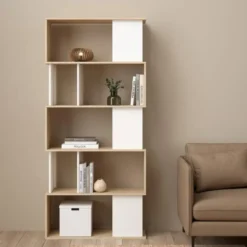 Boekenkast Wit - 80x31x174cm - Maze