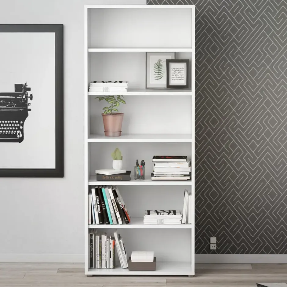 Boekenkast Wit - 90x40x220cm - Prima