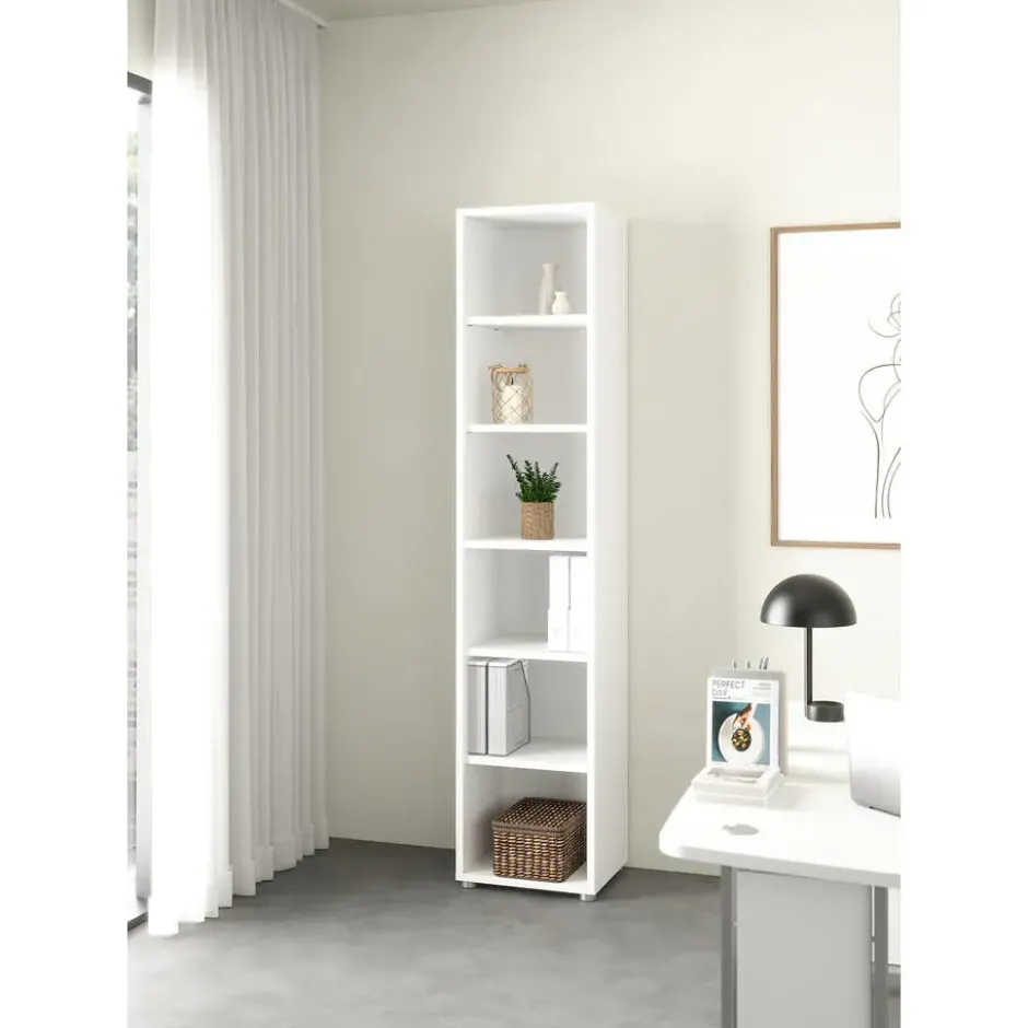 Boekenkast Wit - 50x45x205cm - Prima
