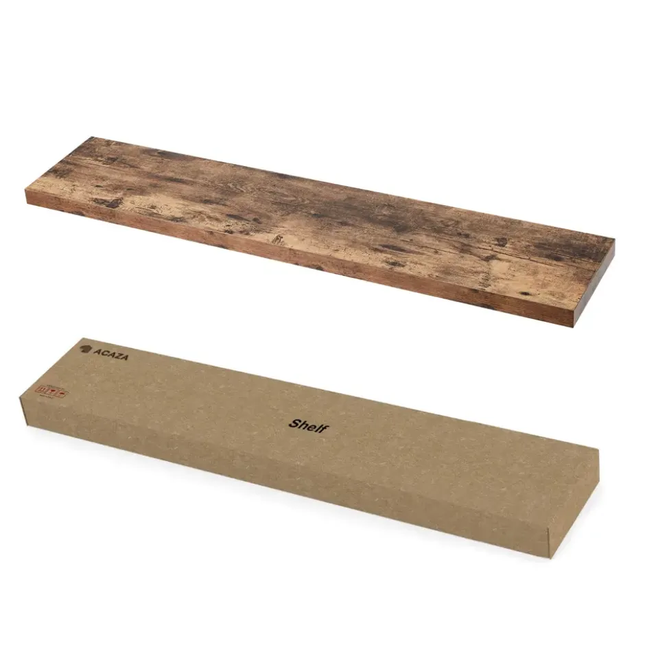 Boeken Plank van 120 cm lang, industrieel design, vintage bruin