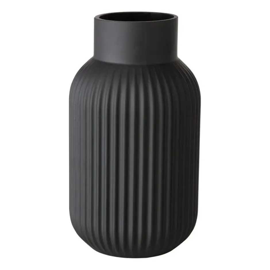 Boltze Bloemenvaas Nordik Arcade - zwart - glas - D13 x H22 cm