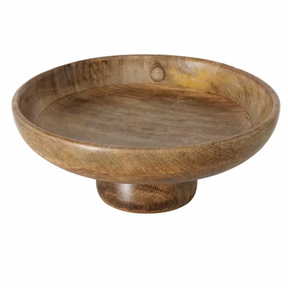 Boltze Fruitschaal/fruitmand - mango hout - D24 x H10 cm - bruin