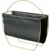 Boltze Lectuurbak tijdschriften/krant - zwart - metaal - 40 x 14 cm