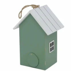 Boltze Vogelhuisje - groen met wit - houten nestkast - 22 cm