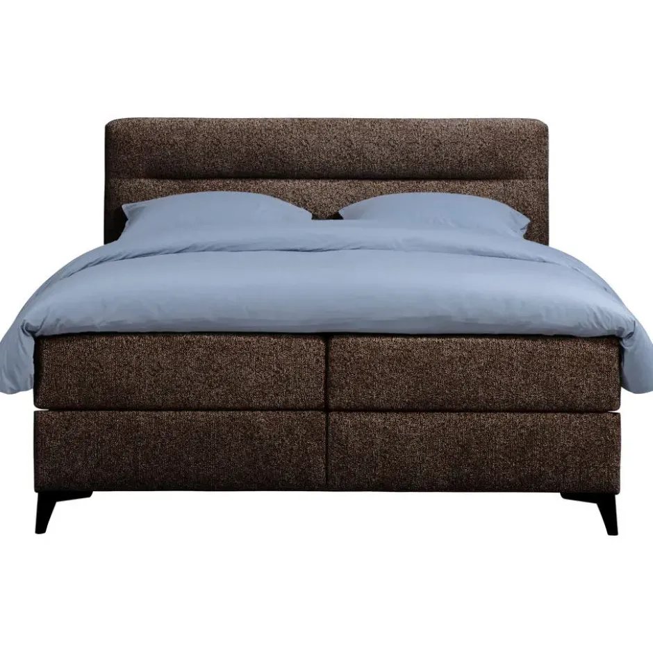 Boxspring Bergen 6-delig - donkerbruin - 140x200 cm