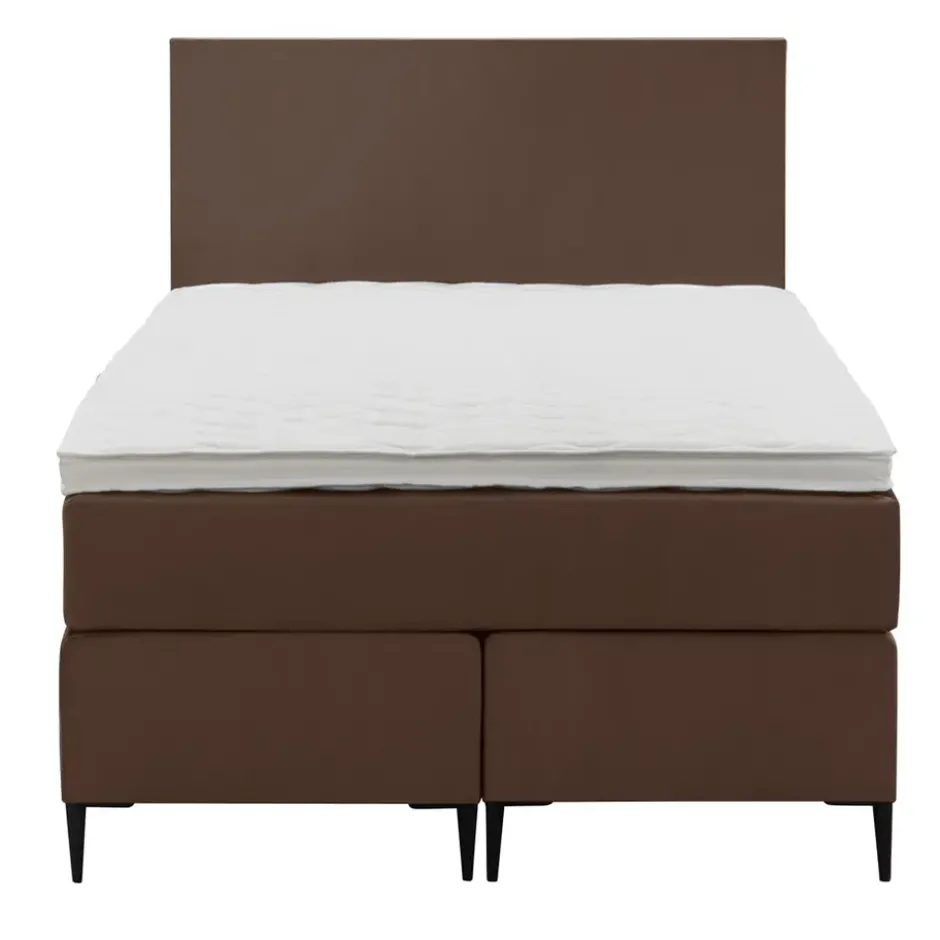 Boxspring Liv egaal - bruin - 120x200 cm - slanke poot